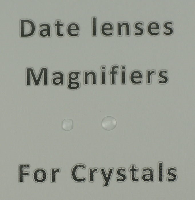 Bubble mineral maginifier lens for date window watch on crystals glue on crystal